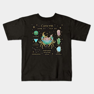 Crystal Zodiac Cancer Collage Kids T-Shirt